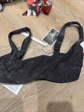 Shimmer Knit Black Sparkle bikini top  - Women swim